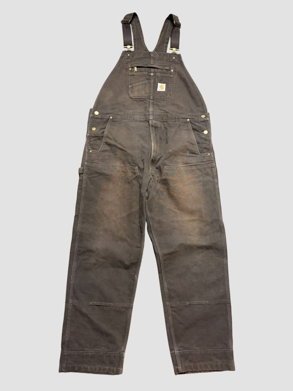 Carhartt Iconic R01 Duck Bib Overall 42x32 Brown Utility Workwear Canvas
